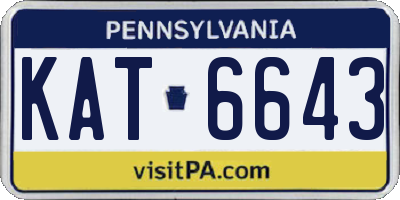 PA license plate KAT6643