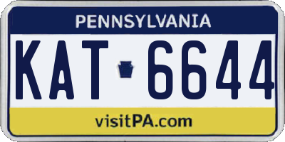 PA license plate KAT6644