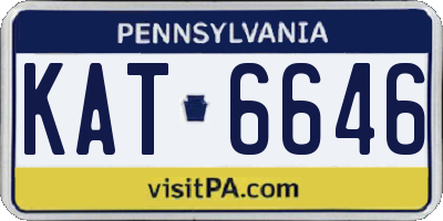 PA license plate KAT6646