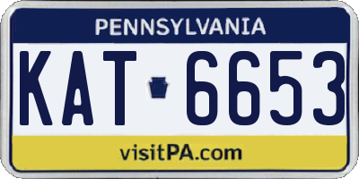PA license plate KAT6653