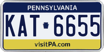 PA license plate KAT6655