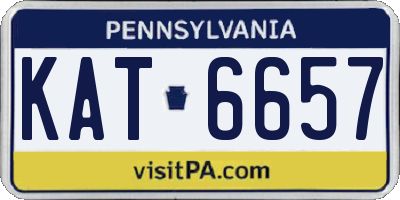 PA license plate KAT6657