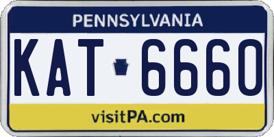 PA license plate KAT6660