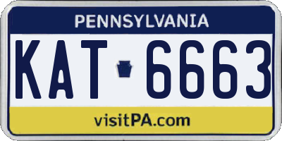PA license plate KAT6663