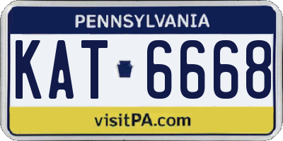 PA license plate KAT6668