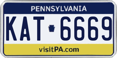 PA license plate KAT6669