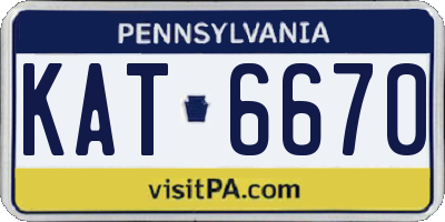 PA license plate KAT6670