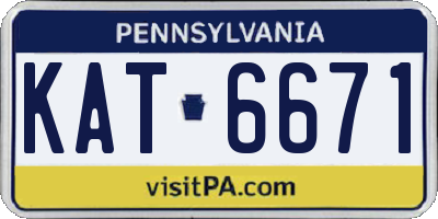 PA license plate KAT6671