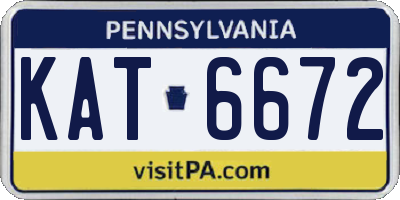 PA license plate KAT6672