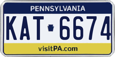 PA license plate KAT6674