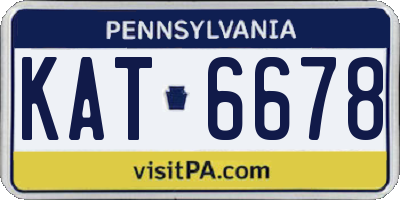 PA license plate KAT6678
