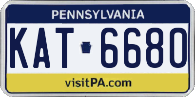 PA license plate KAT6680