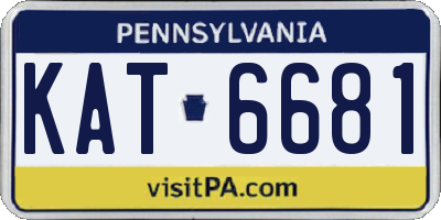 PA license plate KAT6681