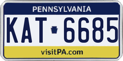 PA license plate KAT6685