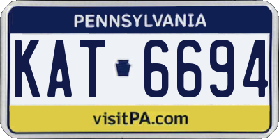 PA license plate KAT6694