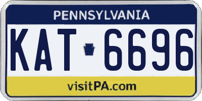 PA license plate KAT6696