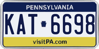 PA license plate KAT6698