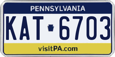 PA license plate KAT6703