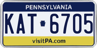 PA license plate KAT6705