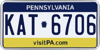 PA license plate KAT6706