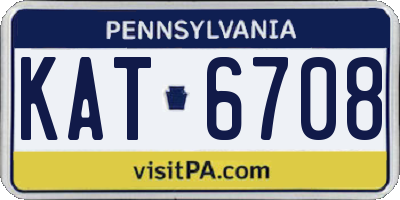PA license plate KAT6708