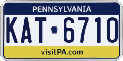 PA license plate KAT6710