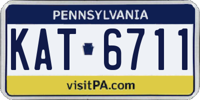 PA license plate KAT6711