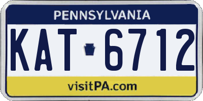 PA license plate KAT6712