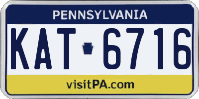 PA license plate KAT6716