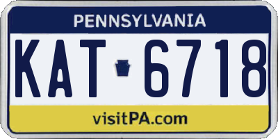 PA license plate KAT6718
