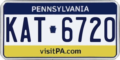 PA license plate KAT6720