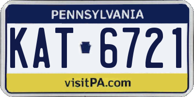PA license plate KAT6721