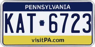 PA license plate KAT6723
