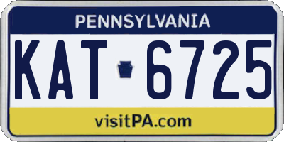 PA license plate KAT6725