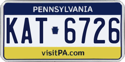 PA license plate KAT6726