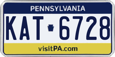 PA license plate KAT6728