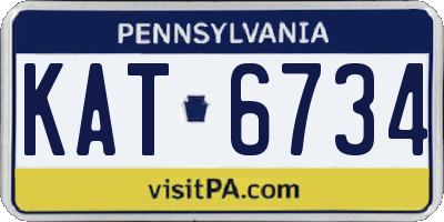 PA license plate KAT6734