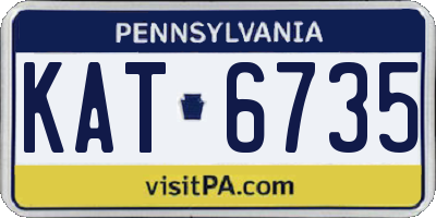 PA license plate KAT6735