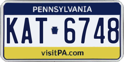 PA license plate KAT6748