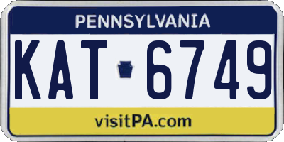PA license plate KAT6749