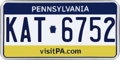 PA license plate KAT6752