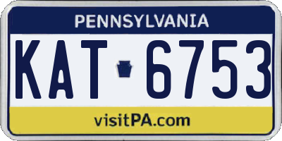 PA license plate KAT6753