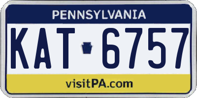 PA license plate KAT6757