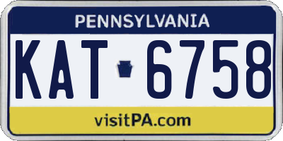 PA license plate KAT6758