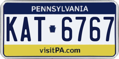 PA license plate KAT6767
