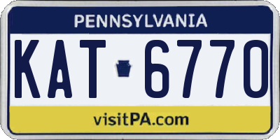 PA license plate KAT6770