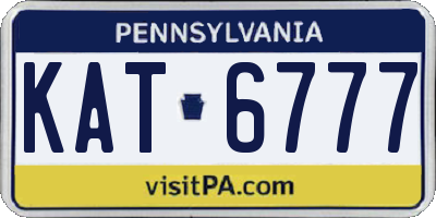 PA license plate KAT6777