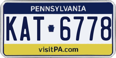 PA license plate KAT6778