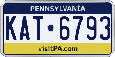 PA license plate KAT6793