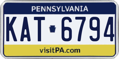 PA license plate KAT6794